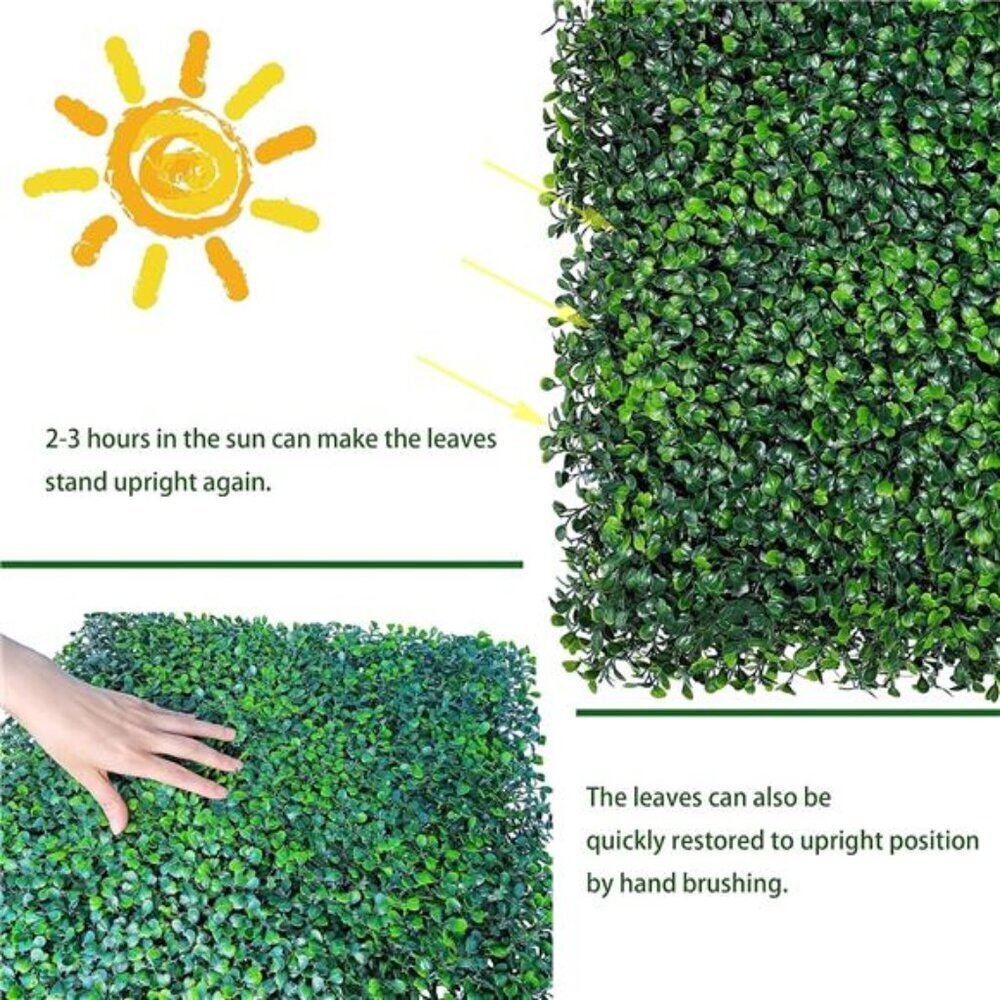 Artificial Grass Wall Panel Backdrop,10 X 10 in 24P(16.8 sqft) UV-Anti - Picture 4 of 7